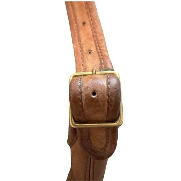 RARE Coach Purse NYC Vintage 80s Tan Leather‎ Bag Brown Chunky Zipper - Picture 4 of 16